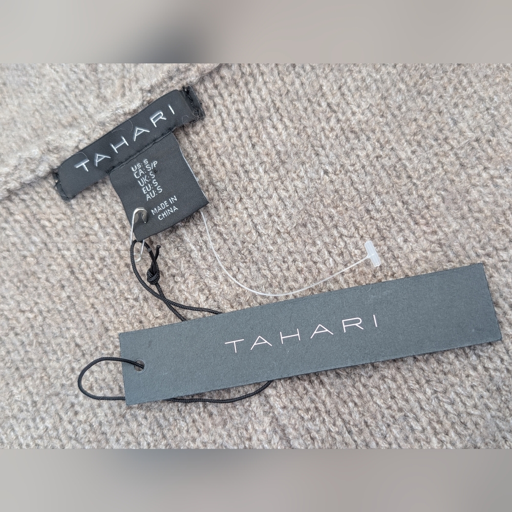 NWT Tahari Hooded Taube Knit Cardigan Women Size Small Sleeveless Front Pockets - Picture 3 of 17